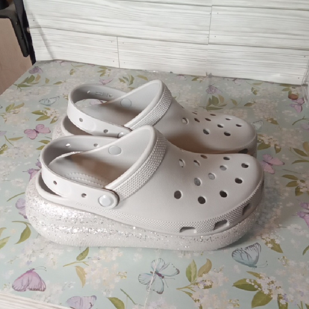 Crocs Classic Clog Platform Glitter Sole Chunky Unisex Mens 9 Womens 11